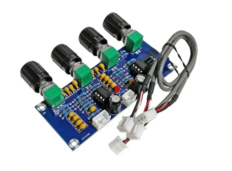 NE5532 power amplifier preamplifier tone board, adjustable high, medium and low frequencies, DC12V / 24V preamplifier board