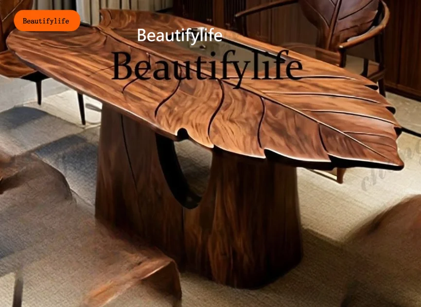 B567 New Chinese-style solid wood leaf tea table tea table and chair combination modern simple living room furniture