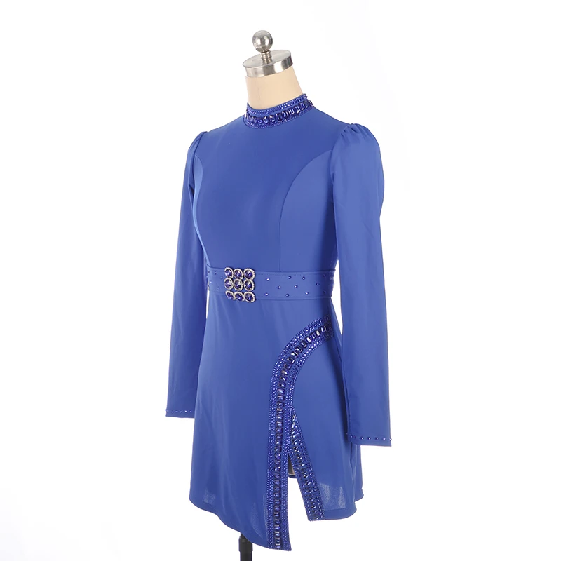 Figure Skating Dress Kosten Performance Dress Women's Competition Grade Examination Skirt Royal Blue Long