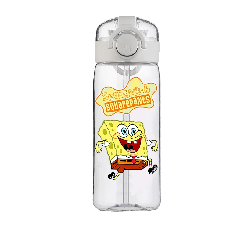 Cartoon Sponge Bob Cartoon Straw Style Plastic Cup Patrick Star Cute Couple Cup Portable Heat Resistant Water Cup Girl New Gift