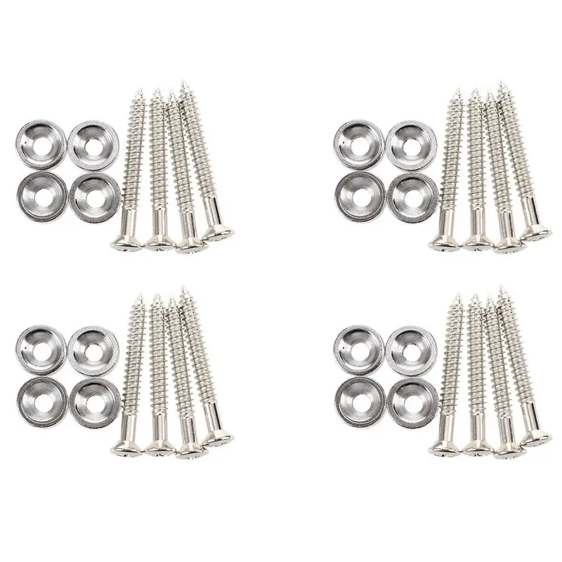 A99I-Set Of 16 Guitar Bass Neck Joint Ferrule Bushing W/ Matching Screw