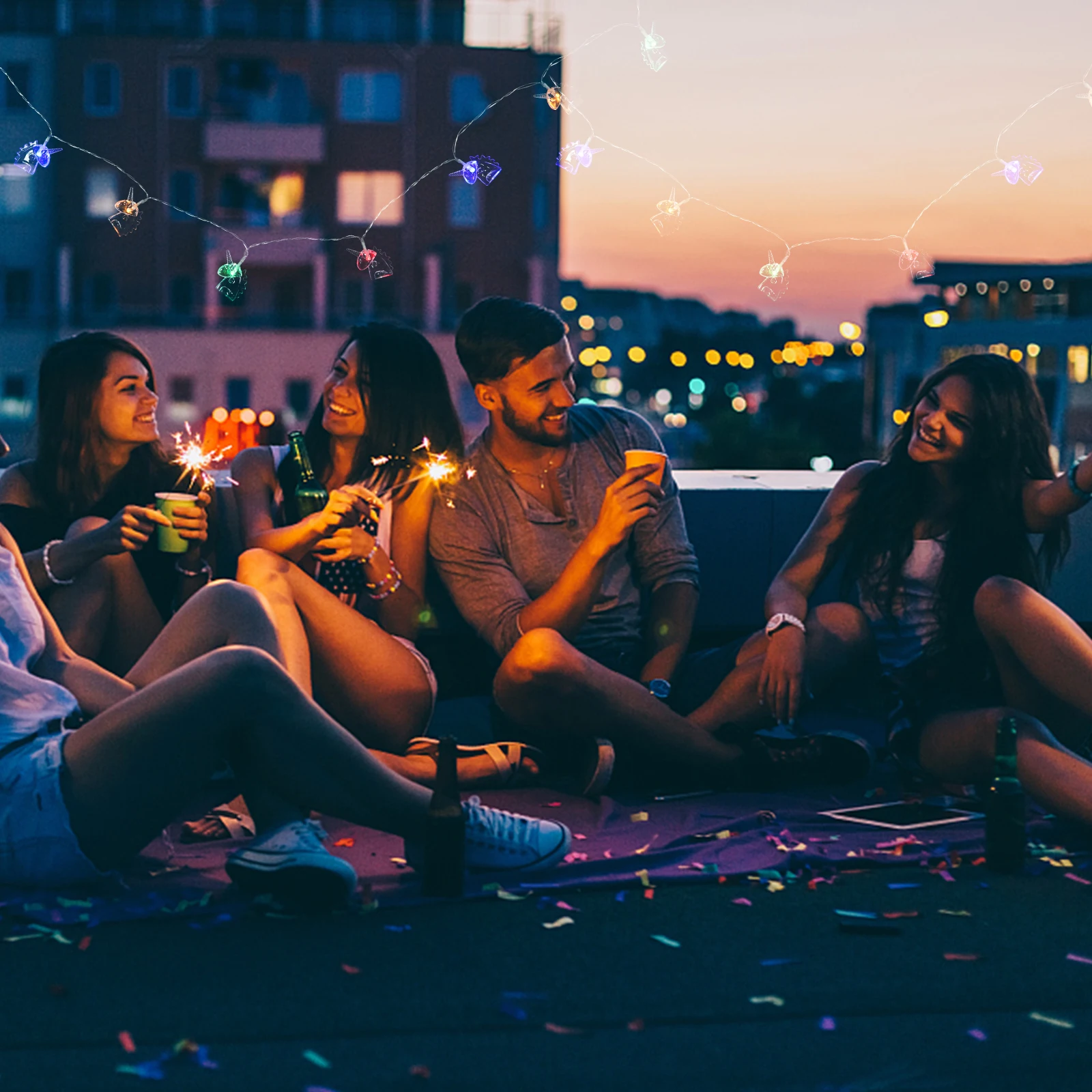 

10M LED Unicorn String Lights 100 Bulbs Operated Fairy Light for Room Wall Xmas Party Valentine's Day Home Festival