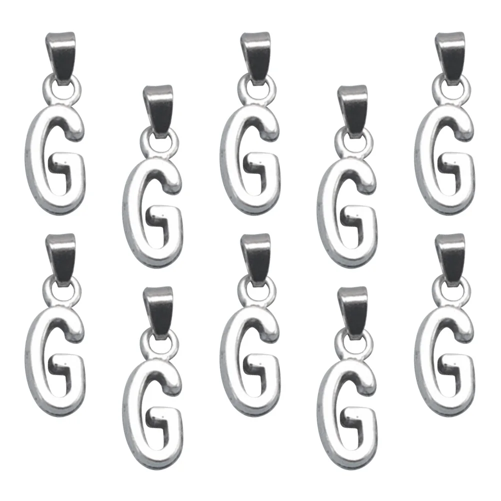 

20 Pcs Letter Necklace Pendant Alloy Charms DIY Jewelry Making Pendants Silver Color Bracelet Earrings Crafts Accessories
