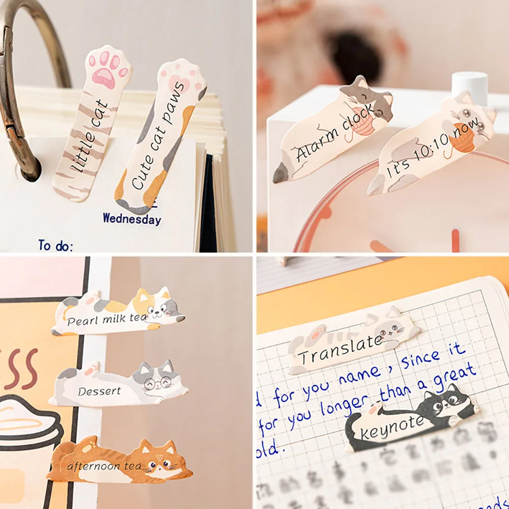 1 Set/180pcs Stationery DIY Leisure Cat Series Cute Paper Memo Pad Sticker Post Sticky Notes Notepad School Office Supplies