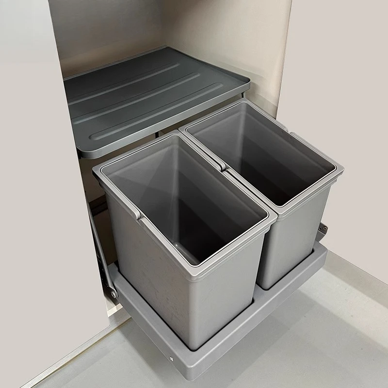 

Large Capacity Trash Can Kitchen Recycle Trash Bin Food Waste Garbage Bin Sorting Cleaning Dustbin with Lid Home Accessories