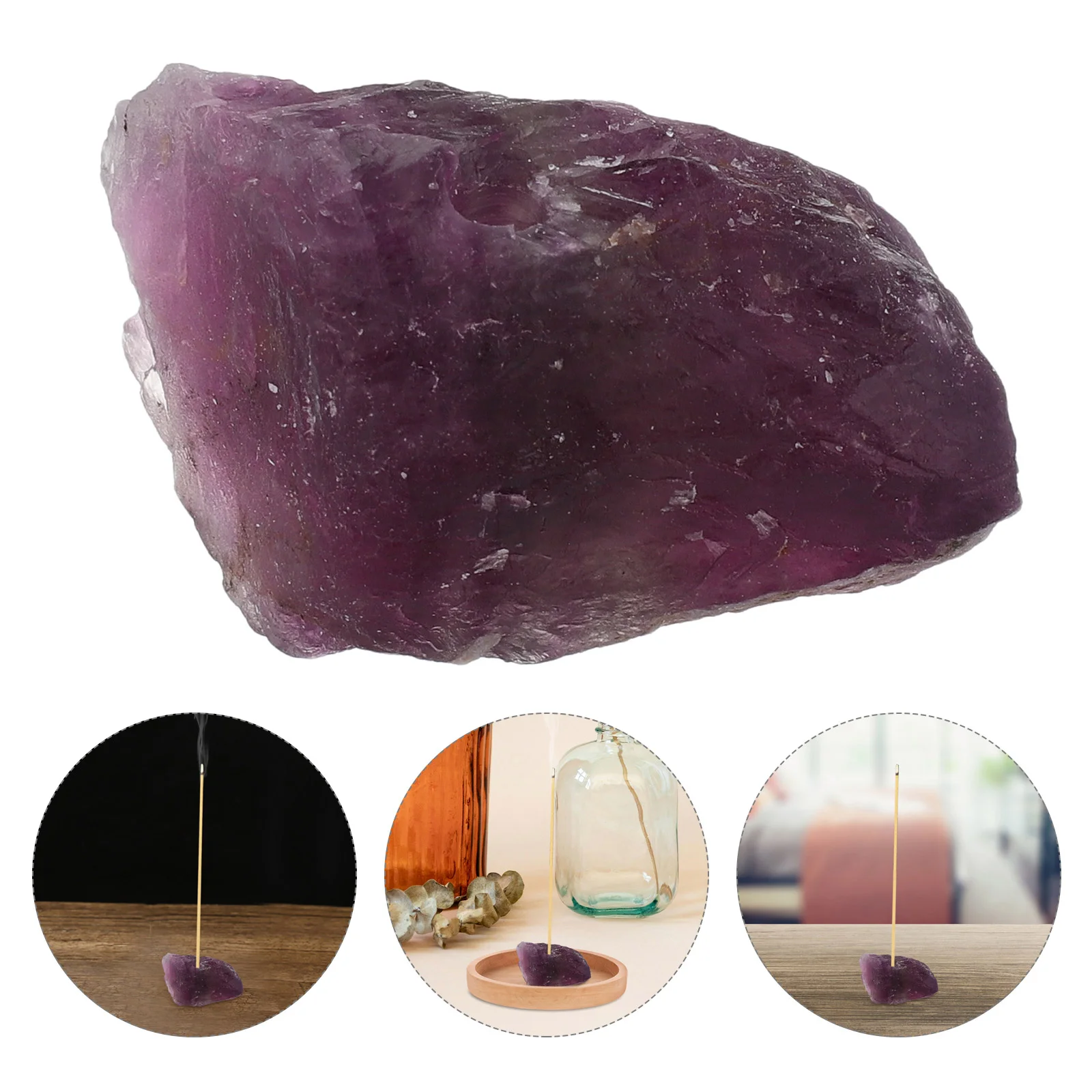 Amethyst Incense Stick Hand Holder Cute Sticks Ramadan Tray Eid Moon Crystal Stone