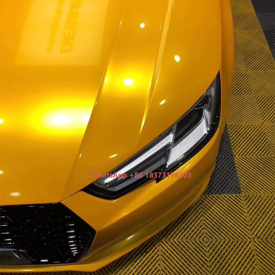 Color Changing Vinyl Wrap Film Super Metllic Maple Yellow  Color Change Car Vinyl Film