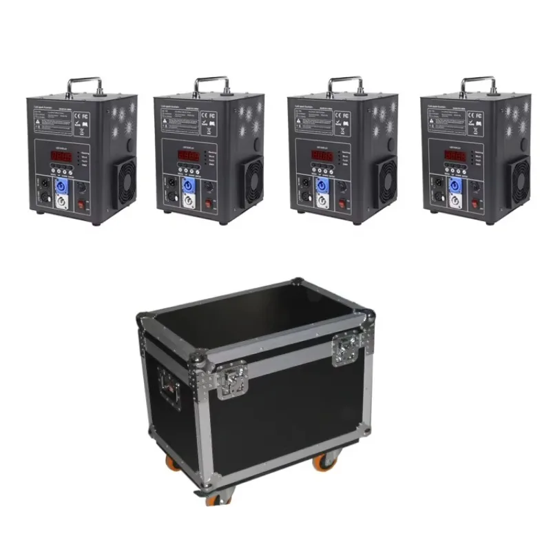 4PC Pack Fly Case 750w Dmx512 Fountain Firework Cold Spark Machine for Wedding
