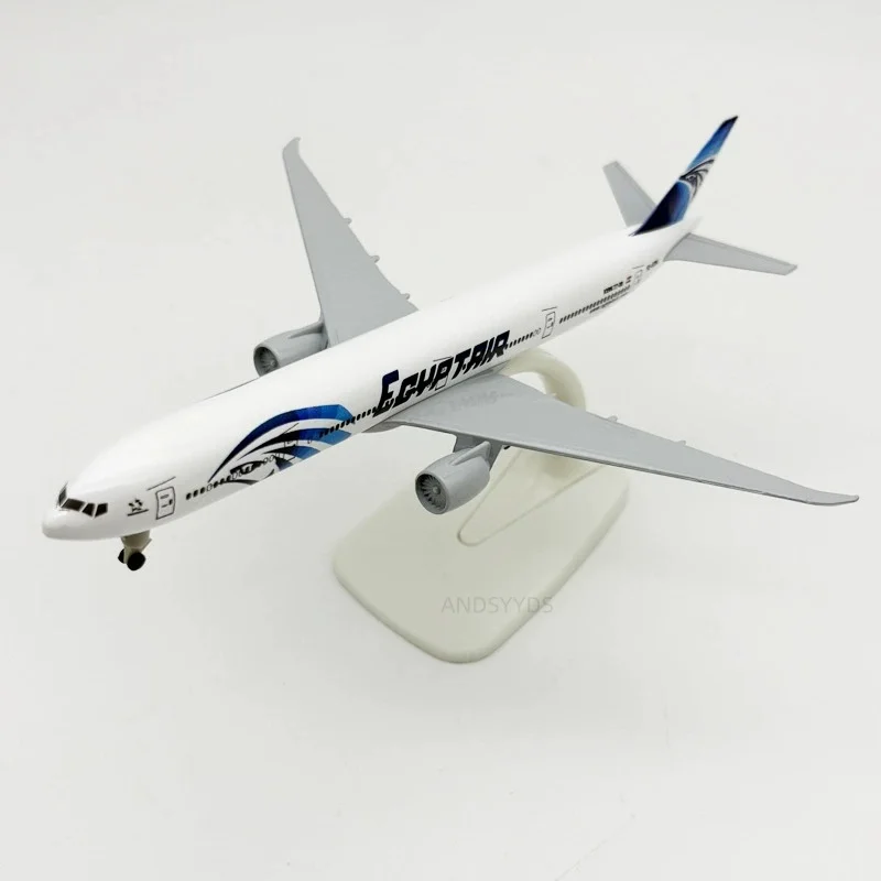 20 سنتيمتر نموذج دييكاست سبيكة معدنية B777 مصر الخطوط الجوية طائرة 1/400 مقياس طبق الاصل مع الهبوط التروس نموذج هدية جمع #4