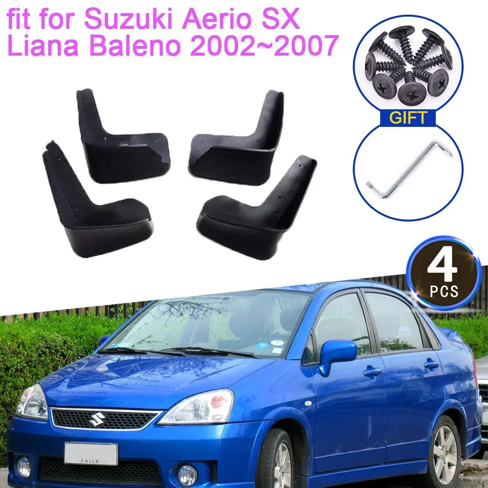 

Mudguards For Suzuki Aerio SX Liana Baleno 2002~2007 Accessories 2005 2006 MUD Mudflap Splash Guards Front Rear Wheel Fender