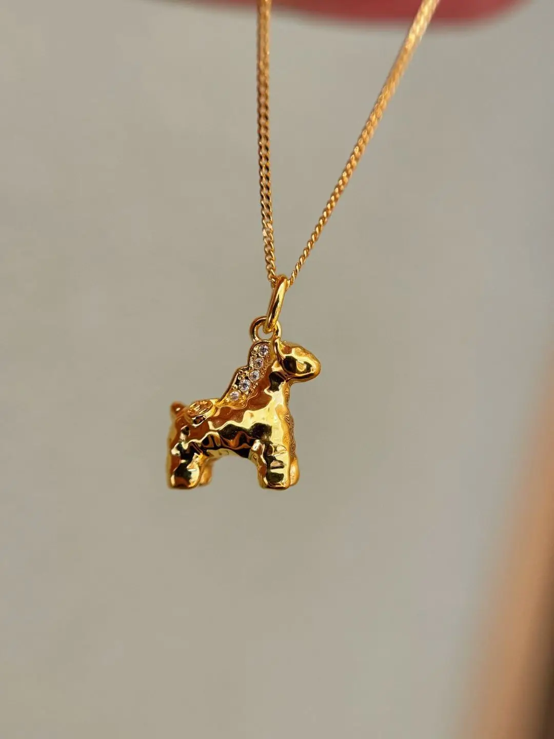 

Сертифицированный кулон в виде лошади из настоящего желтого золота 18 карат с цепочкой из серебра 925 пробы, роскошные ювелирные изделия из цельного золота AU750 в китайском стиле зодиака для детей