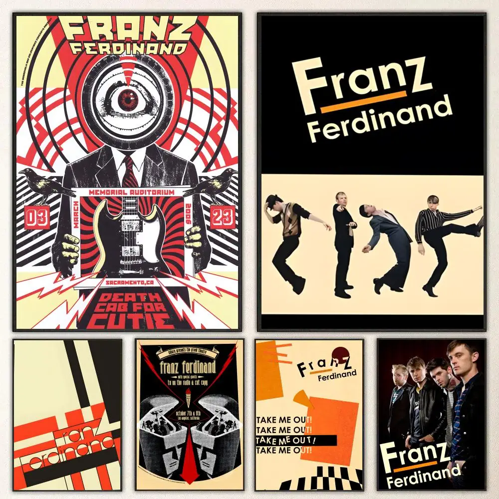 Band Franz Ferdinand Poster Self-adhesive Art Waterproof Paper Sticker Coffee House Bar Room Wall Decor