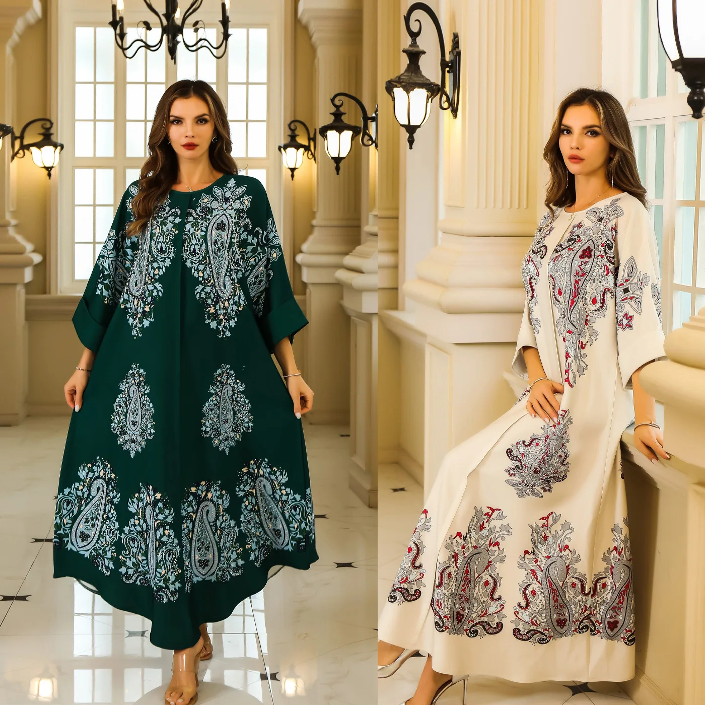 

Middle East Muslim robe women's dress light luxury evening dress fashion simple temperament elegant luxury resort style high-end