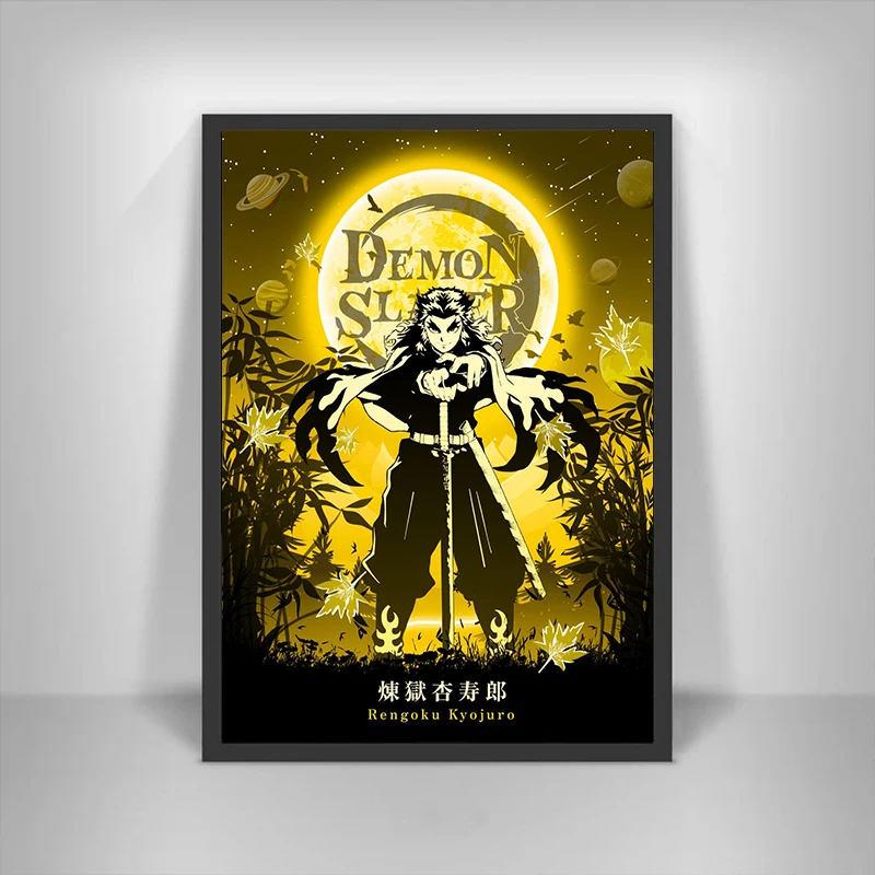 Demon Slayer Anime Moon Posters Kamado Nezuko Portrait Manga Print Canvas Painting Wall Art Picture for Living Room Home Decor