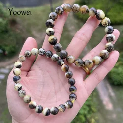 100% Genuine Amber Bracelet 8mm Round Beads Special Gift Original Baltic Black Plant Precious Stone Diy Rosary Natural Jewelry