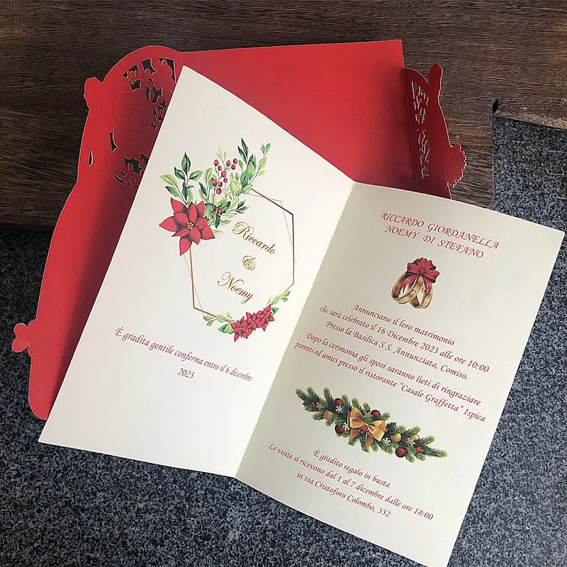 10pcs/lot Wedding Supplies Laser Cut Luxurious Butterflies Wedding Invitations Red Elegant Wedding Invitation Cards Personalized