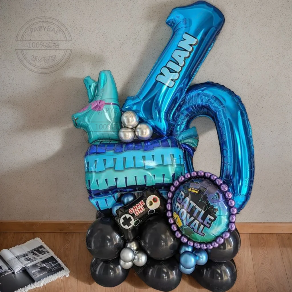 لعبة فيديو Fortnitions Boy أول حفلة عيد ميلاد الديكور الكرتون الألبكة اللاما استحمام الطفل الاطفال المفضلة لوازم الحفلات 2025