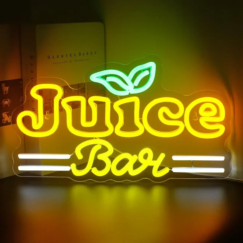 Juice Bar Neon Lights Wall Neon Lights LED USB Powered LED Juice Shop Bar Party Home Bedroom Decor room Wall decoration