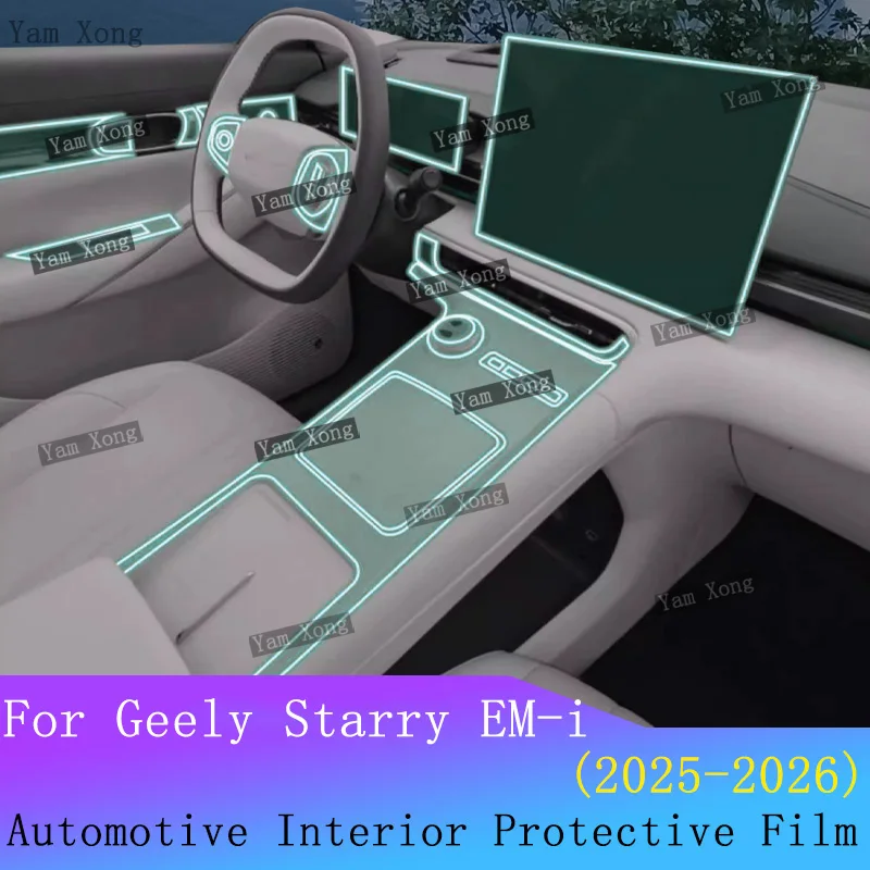 

Full set interior Film For Geely Starry EM-i Dashboard Transparent TPU Protective Film Navigation screen Sticker BC Pillar Film