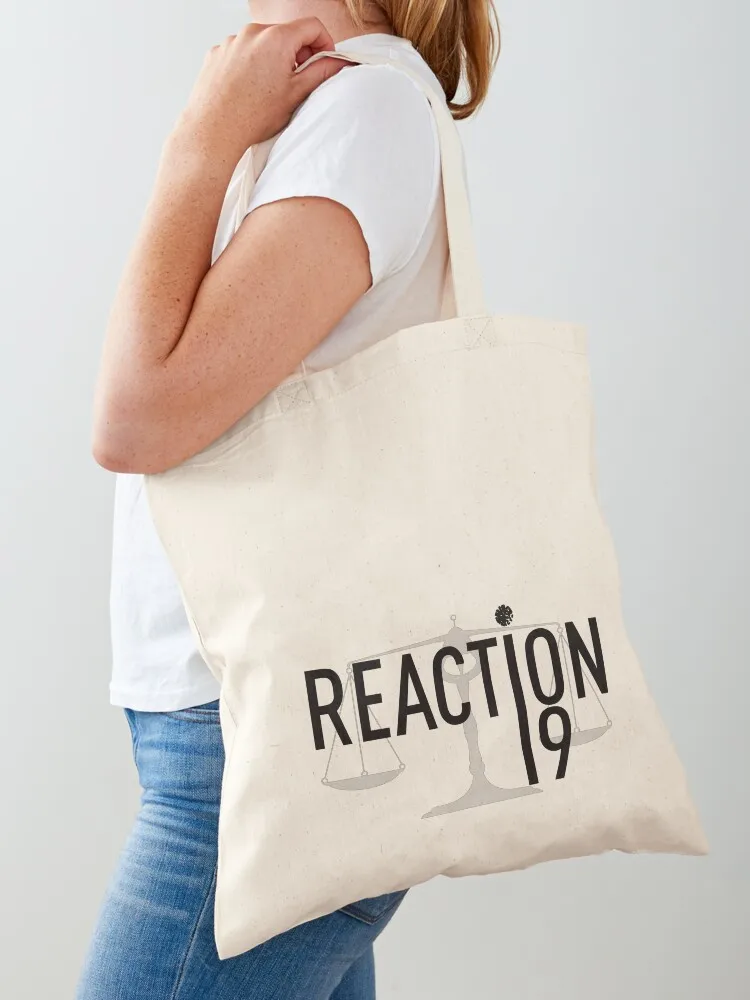 Reaction19.fr white background Tote Bag Canvas stote bag shopping bag logo women