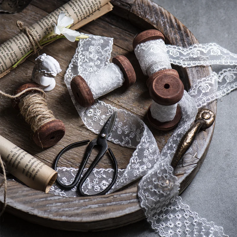 Retro Lace Spool Photography Props, Scene with Food Photography, Still Life, Vintage Photo Props, Home Decoration