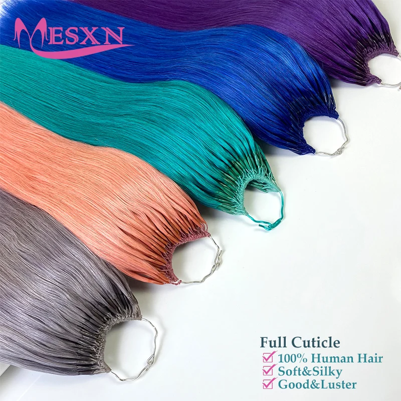 Extensões de cabelo dupla vara para mulheres, cabelo natural, fusão humana real, roxo, rosa, cinza, 20 Polegada, ponta, cor