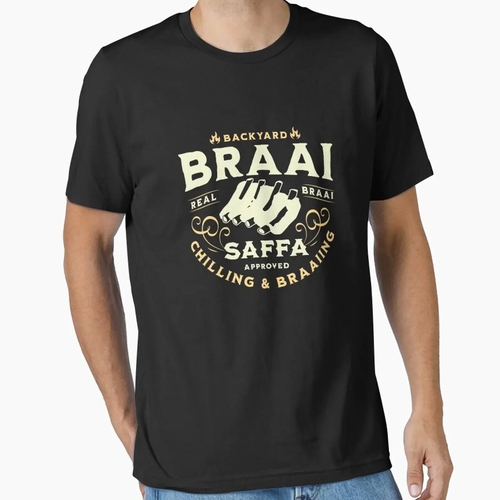 Braai Backyard Real Chilling and Braaiing South African Saffa approved designed sold by Huesoffun vintage Washed Casual fashion