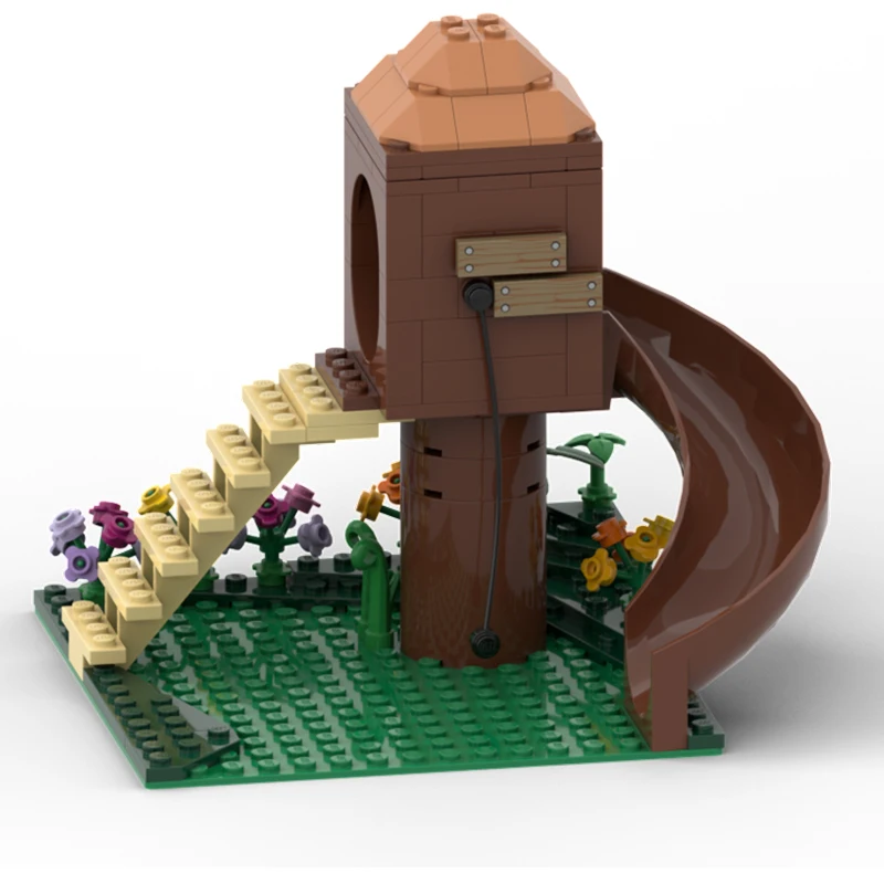 

124PCS MOC Fantasy Series Minifig Scale Treehouse Playground Adventure Modular DIY Model Building Blocks Birthday Toys Gift