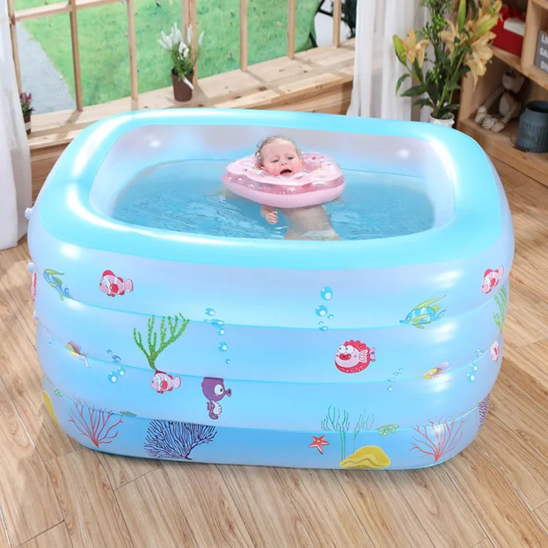 

Children Toy Bathing Pool Square Inflatable Baby Bathtub Environmental PVC Baby Bathing Supplies Infant Swimming Pool Bathtub