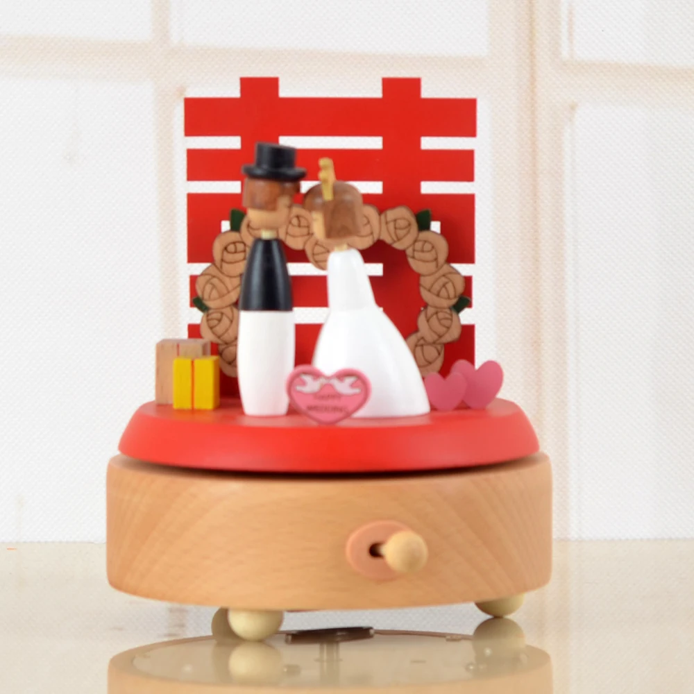 

Recommend Good Wishes Romantic Happy Event Wood Music Box For Wedding Gifts