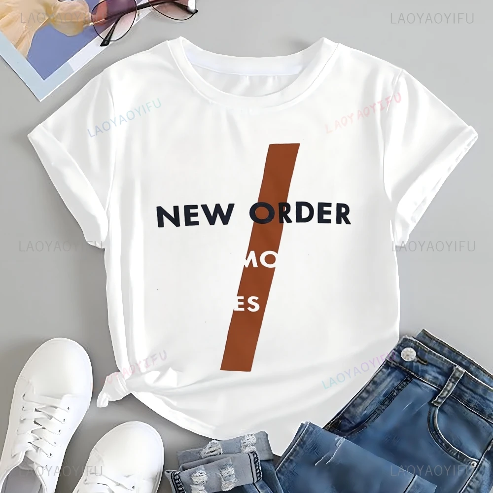 Streetwear Retro 80s New Order Band T-shirt Pattern Printed T-shirt Fashion Casual Short Sleeve Plus Size Unisex T-shirt