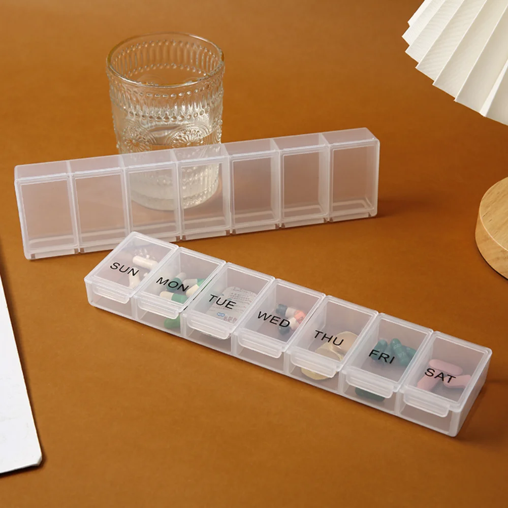 New Hot 7 Day 7 Grids Weekly Premuim Large Pill Box Organizer Portable Travel Pill Case for Medicine Vitamins & Fish Oil Tablets