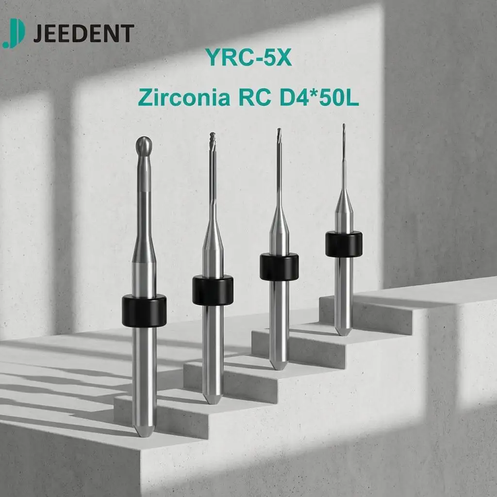 YRC-5X Milling Burs for Dental Lab Zirconia Diamond Coated DC DLC 0.6mm 1.0mm 2.0mm D4 50L Cutting Tool