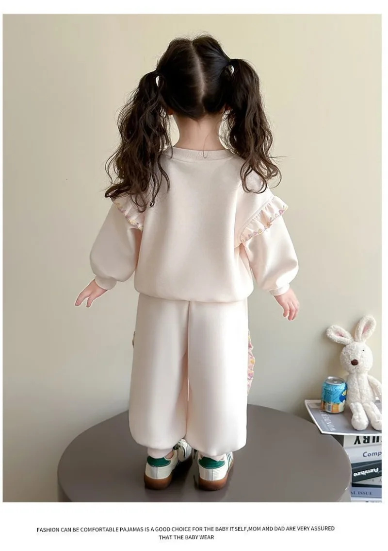 RAISE Herbst Kinder Mädchen 2-teiliges Kleidungsset 2-8 Jahre Mädchen Cartoon-Sweatshirts Anzüge 2026 Lose Lässige Hosen mit Elastischem Bund Outfit – Detail 14