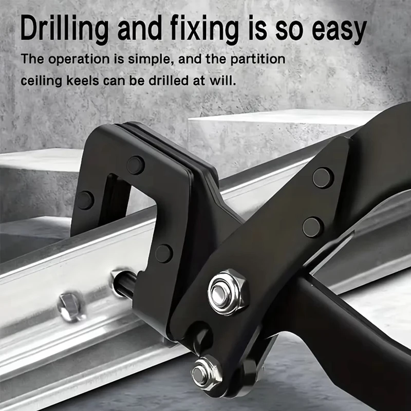 DTA5 Steel Stud Crimper Pliers Drywall Tools Punch Lock Framing Fastening Crimping Keel Riveting Clamps One-Handed