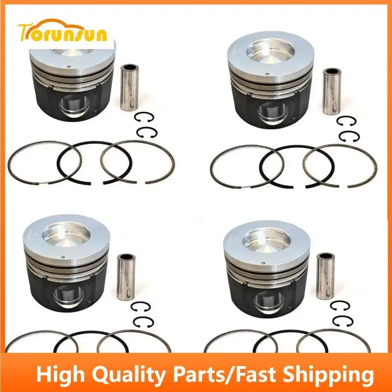 

New 4 Sets STD Piston Kit With Ring ME222983 Fit For Mitsubishi 4M50 Engine 114MM