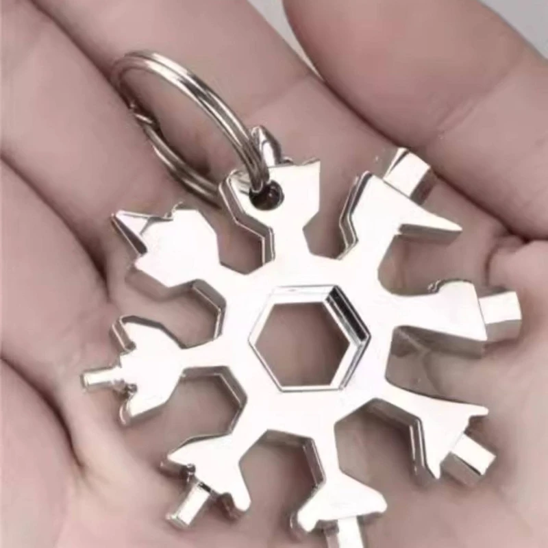 Multifunctional Snowflake Wrench Keychain, Portable Hex High-carbon Steel Octagonal Mini Wrench, Universal