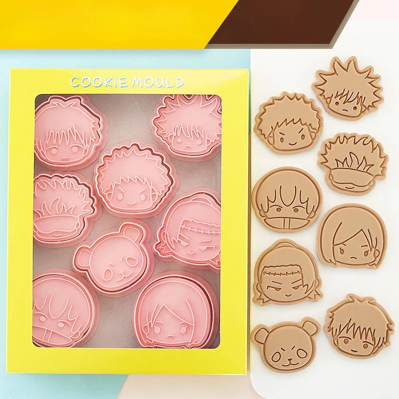 Jujutsu Kaisen Satoru Gojo Getou Suguru Fushiguro Megumi Cookie Mold Anime Peripheral Cute Cartoon DIY Biscuit Mold Kawaii New