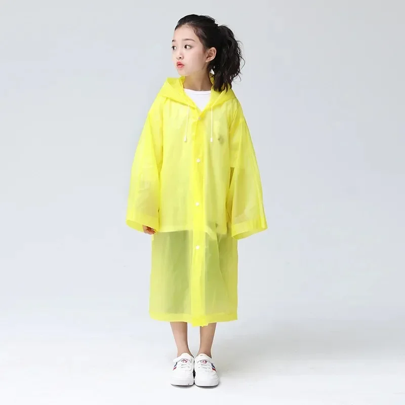 

Children Raincoats Adult Raincoat Thickened Waterproof EVA Rain Coat Kids Clear Transparent Tour Waterproof Rainwear Suit