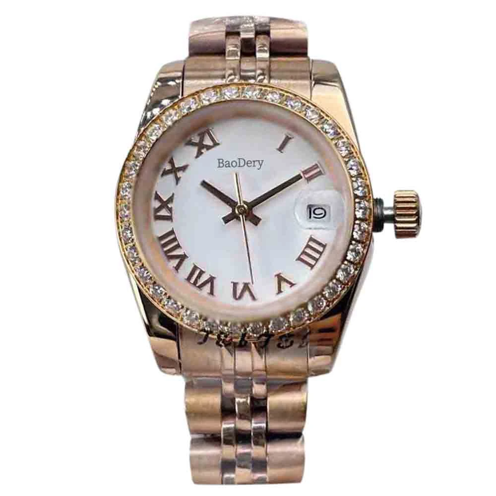 Customized logo26mmLadies' high-end diamond watch, fully automatic movement,Gifts for Women