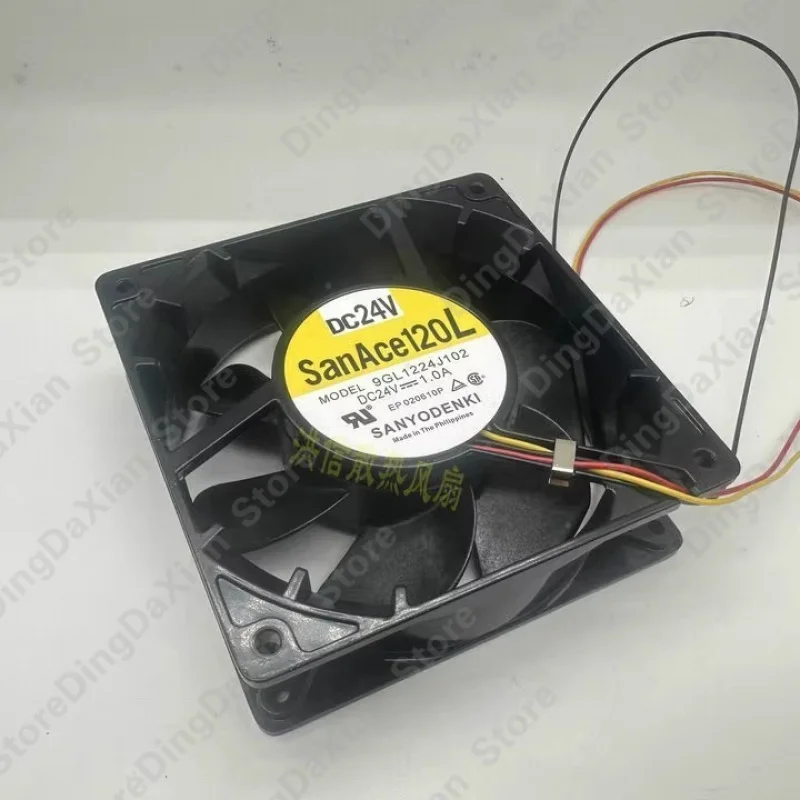d+1PCS For Sanyo 12038 9GL1224J102 DC24V1.0A 12CM 3-Wire Aluminum Frame Cooling Fan