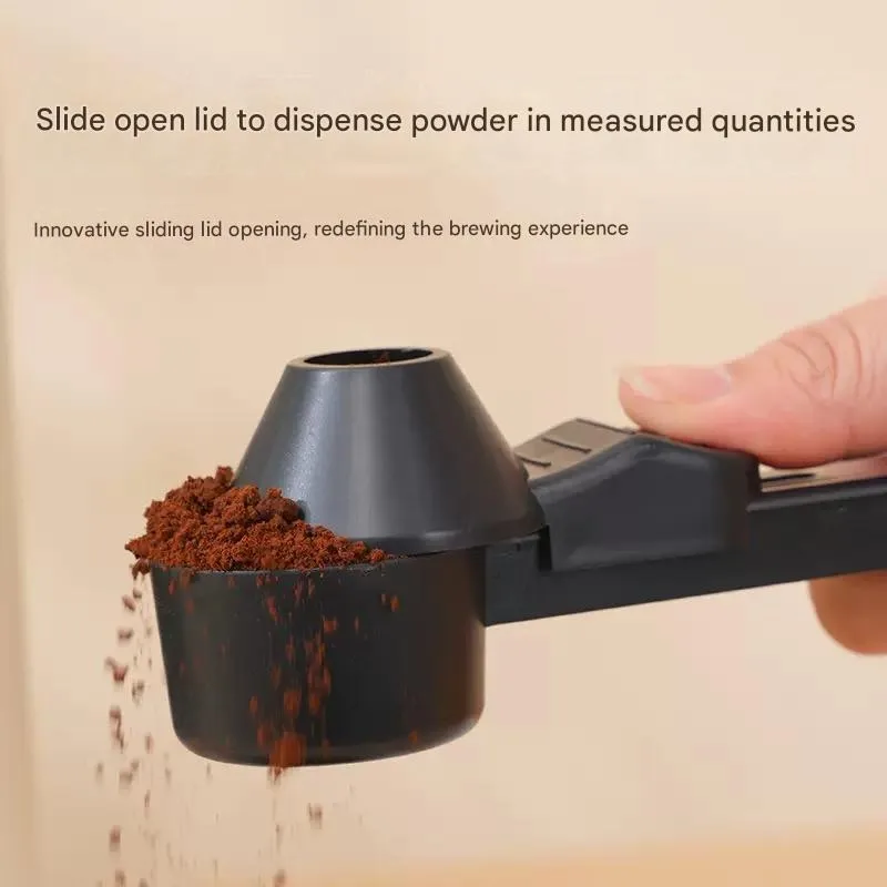 All-in-one coffee measuring cup funnel with measuring cup, reusable anti-spill coffee grounds funnel, portable, hand-washable,