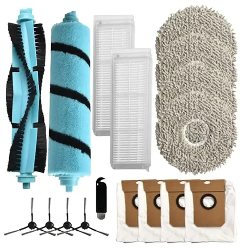 A52Q-Ersatzkit für Cecotec Conga 11090 mit Hauptbürste, Seitenbürsten, Filtern, Wischtüchern und Beuteln zur Reinigung – Detail 2