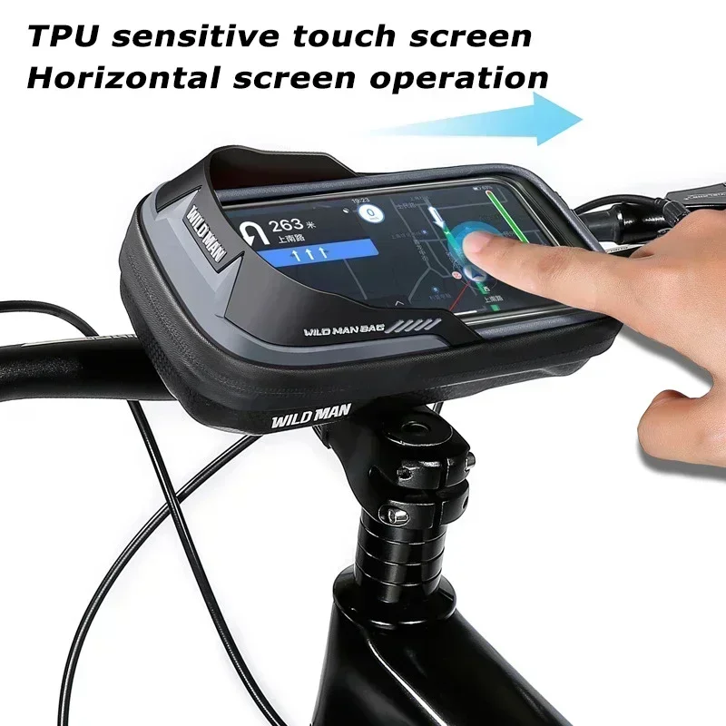

Bicycle Stem Bag Touchscreen Folding Bike Front Bag Soft Shell 7.0" Mobile Rainproof Case Phone Bag Acessories