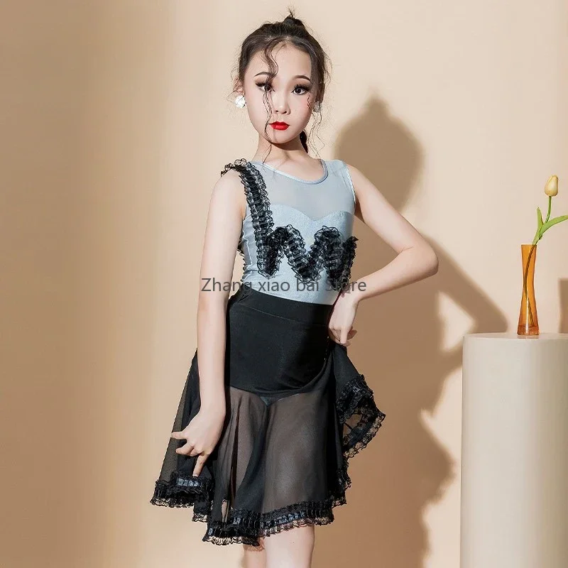 

Latin Dance Dress Girls Cha Cha Tango Rumba Dance Skirt Samba Salsa Dancing Clothes Kids Competition Ballroom Dresses Costume