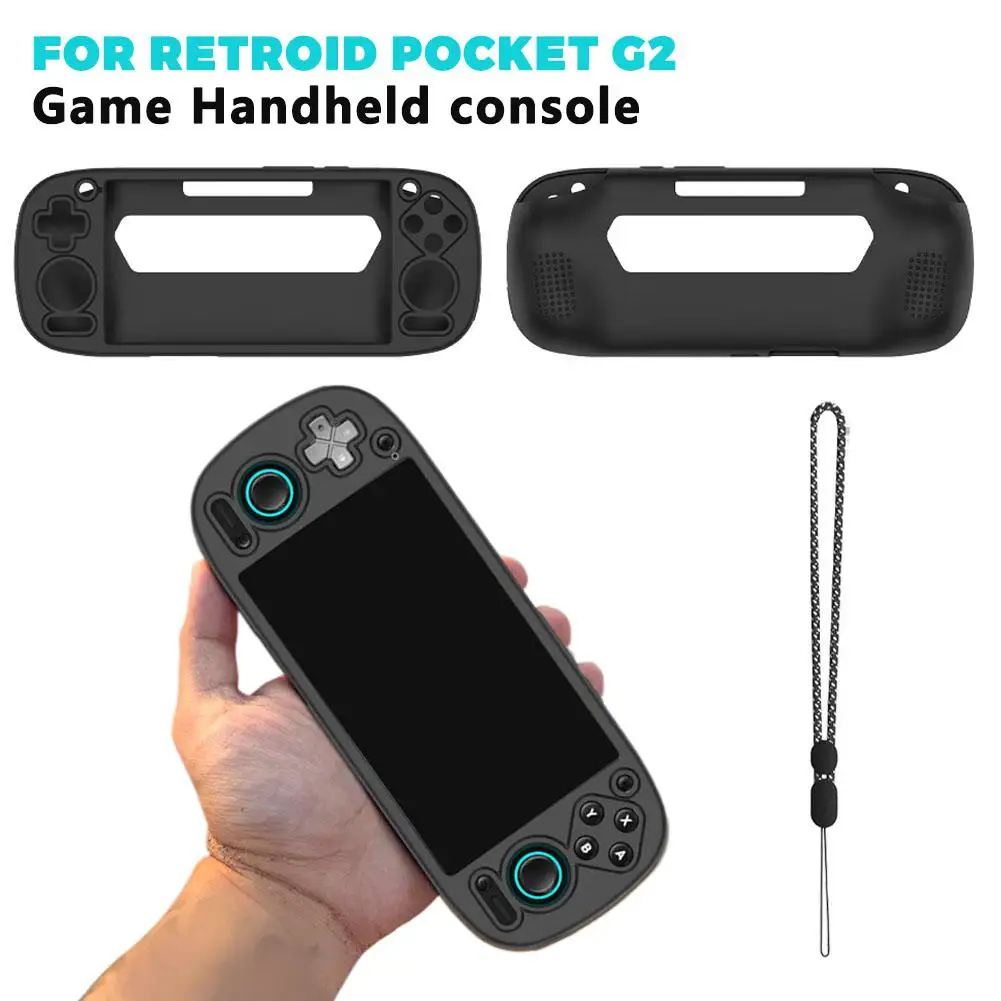 For Retroid Pocket G2 Silicone Gaming Protective Cover Wear-Resistant Simple Solid Color Waterproof Gaming Console Accessories