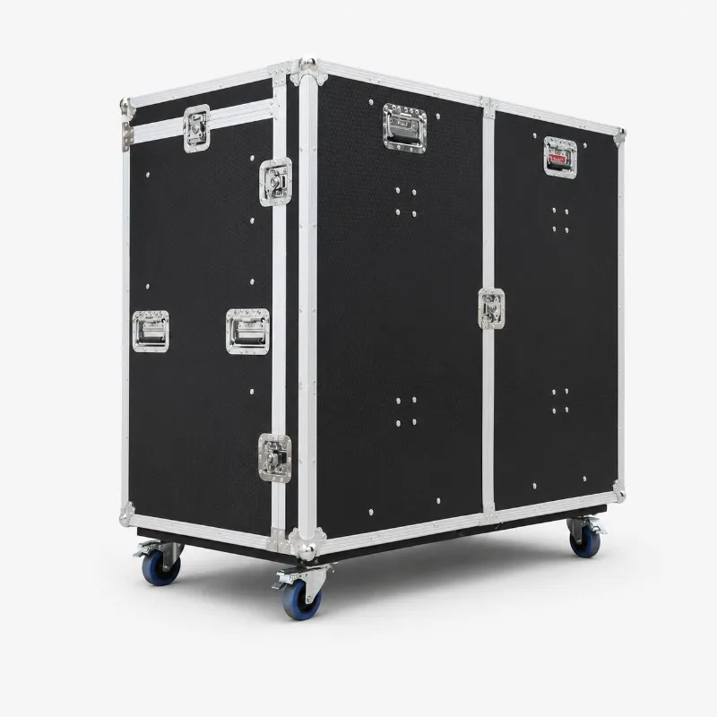 Custom 12-Drawer Workstation Flight Case with Two Side Tables