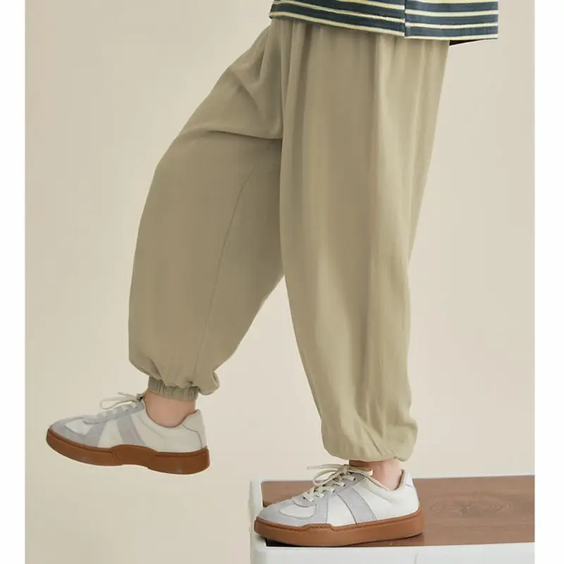 

Легкие дышащие брюки для мальчиков с защитой от комаров, летние повседневные детские длинные брюки, ультратонкие удобные детские штаны