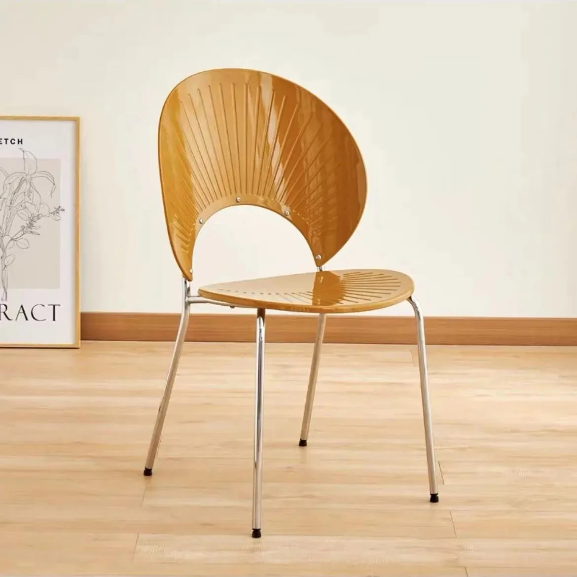 Nordic Creative Living Room Transparent Acrylic Shell Plastic Dining Chair