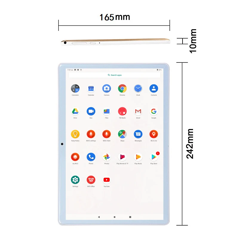 NIEUWE 10.1 Inch Android 9.0 Type-C 4G Telefoon Tablet 3GB RAM 32GB ROM MTK9863 Octa Core 1280x800 IPS 5000mAh Dual Camera